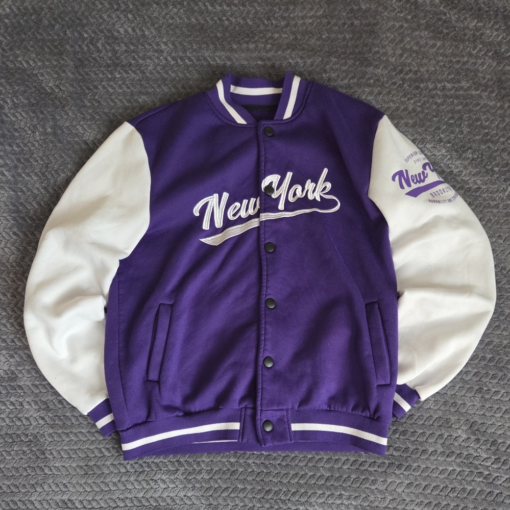 Purple and White Varsity Jacket